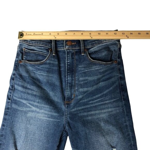 Abercrombie & Fitch The Super Skinny Ultra High Rise Distressed Jeans Size 6/28 - Picture 6 of 10